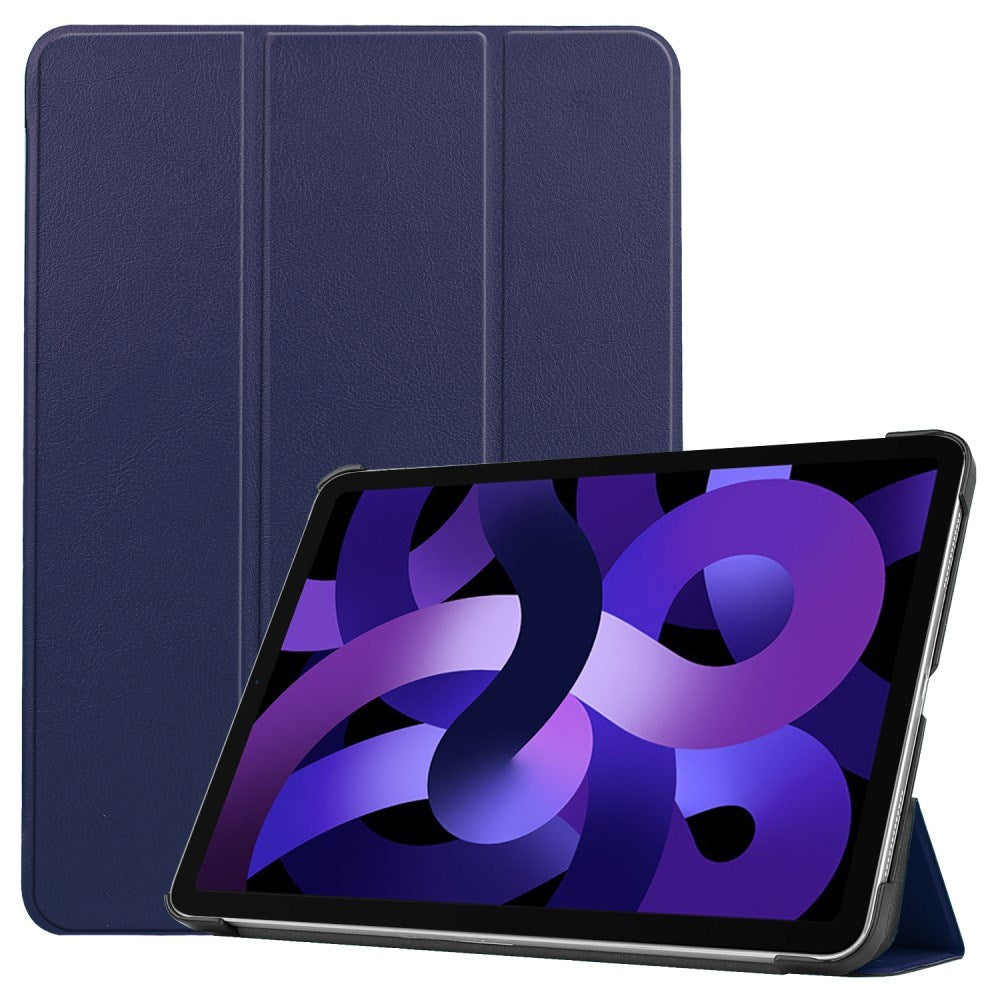 EIDERWOOD iPad Air 11" (2025 / 2024) Litchi Tri-Fold Skinn Flip Deksel - Blå