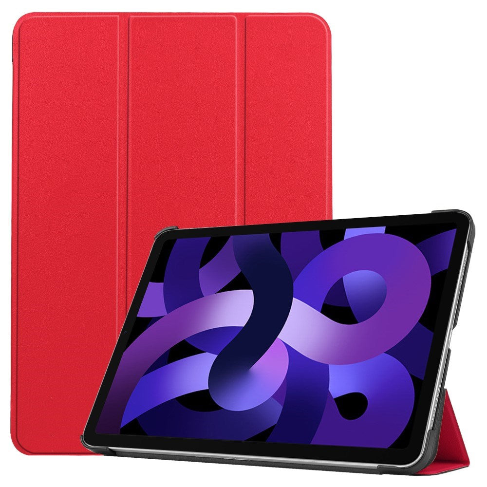 EIDERWOOD iPad Air 11" (2025 / 2024) Litchi Tri-Fold Skinn Flip Deksel - Rød