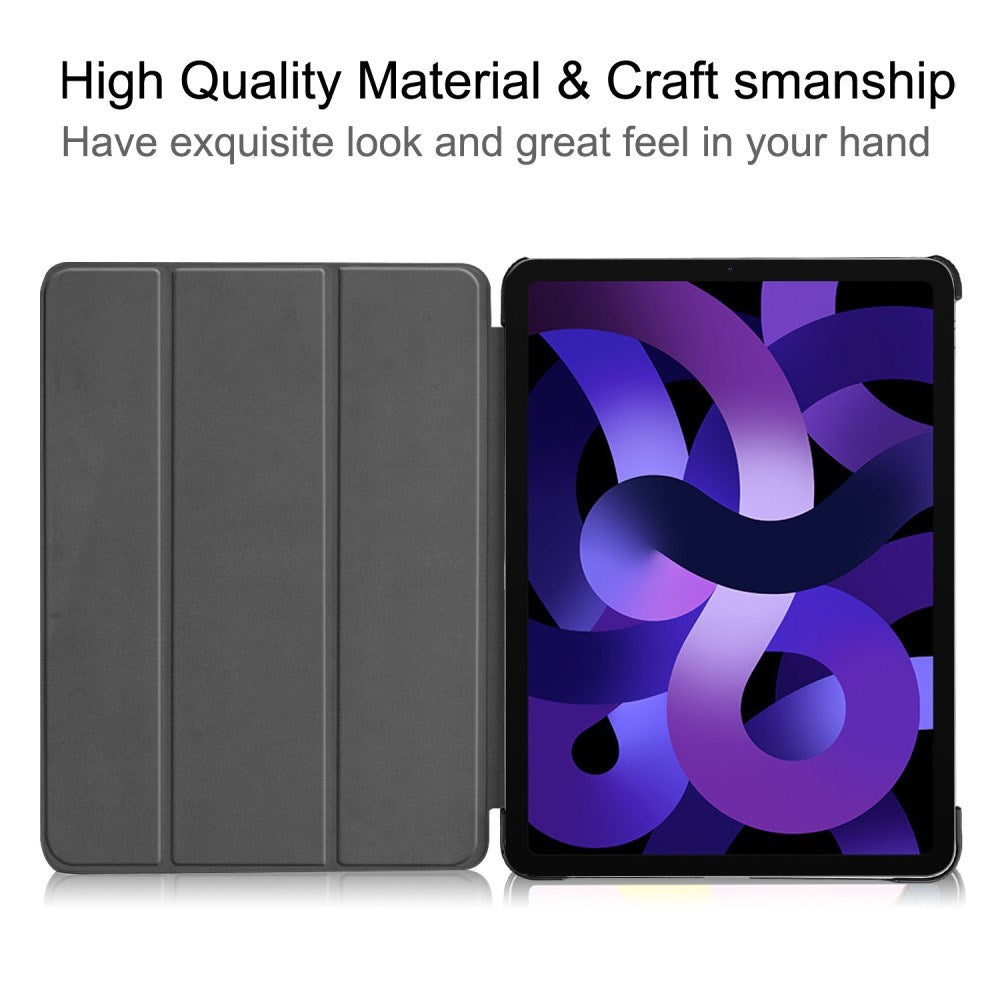 EIDERWOOD iPad Air 11" (2025 / 2024) Litchi Tri-Fold Skinn Flip Deksel - Grønn