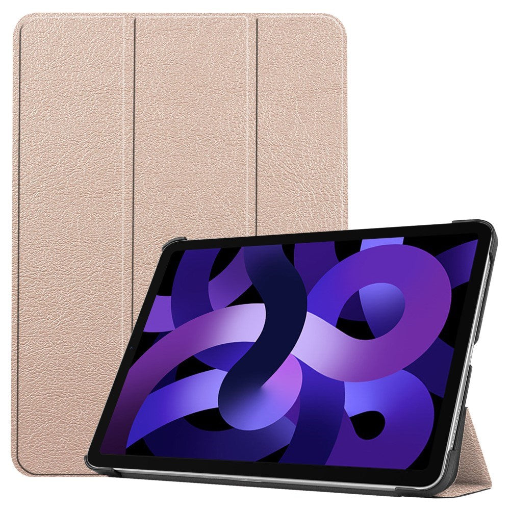 EIDERWOOD iPad Air 11" (2025 / 2024) Litchi Tri-Fold Skinn Flip Deksel - Gull