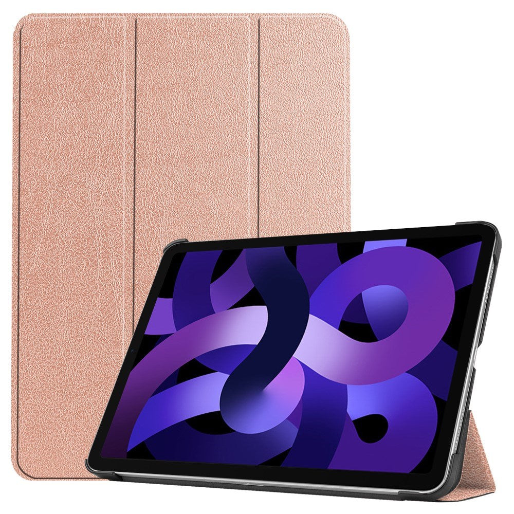 EIDERWOOD iPad Air 11" (2025 / 2024) Litchi Tri-Fold Skinn Flip Deksel - Rose Gold