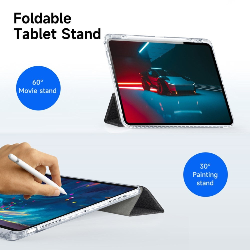 iPad Pro 13" (2025 / 2024) DUX DUCIS Unid Series Tri-Fold Flip Deksel - Gjennomsiktig / Svart