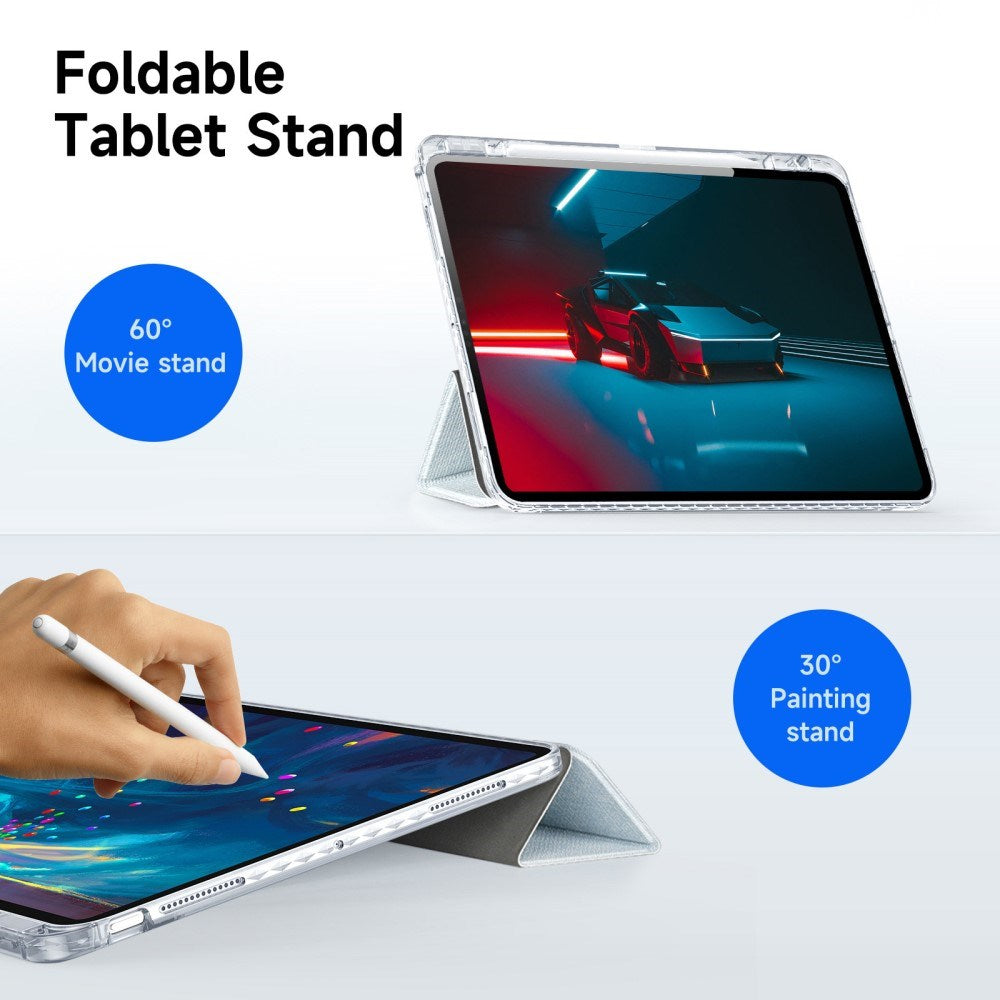 iPad Pro 13" (2025 / 2024) DUX DUCIS Unid Series Tri-Fold Flip Deksel - Gjennomsiktig / Lyse Blå