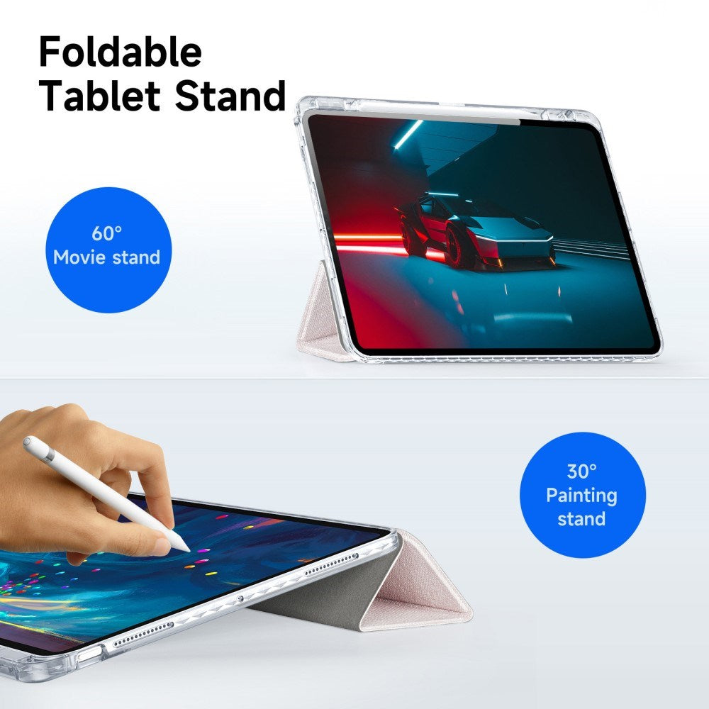 iPad Pro 13" (2025 / 2024) DUX DUCIS Unid Series Tri-Fold Flip Deksel - Gjennomsiktig / Pink