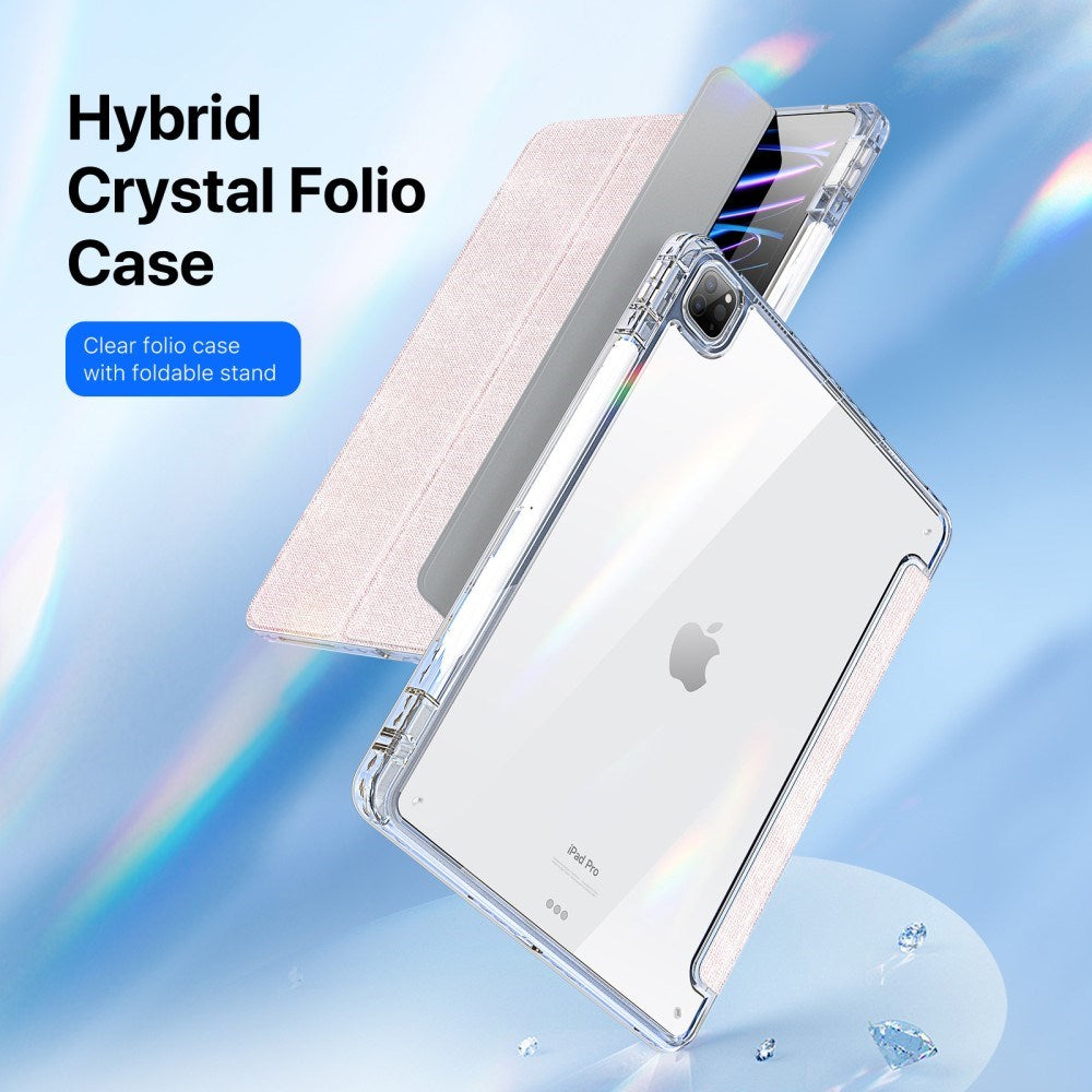 iPad Pro 13" (2025 / 2024) DUX DUCIS Unid Series Tri-Fold Flip Deksel - Gjennomsiktig / Pink