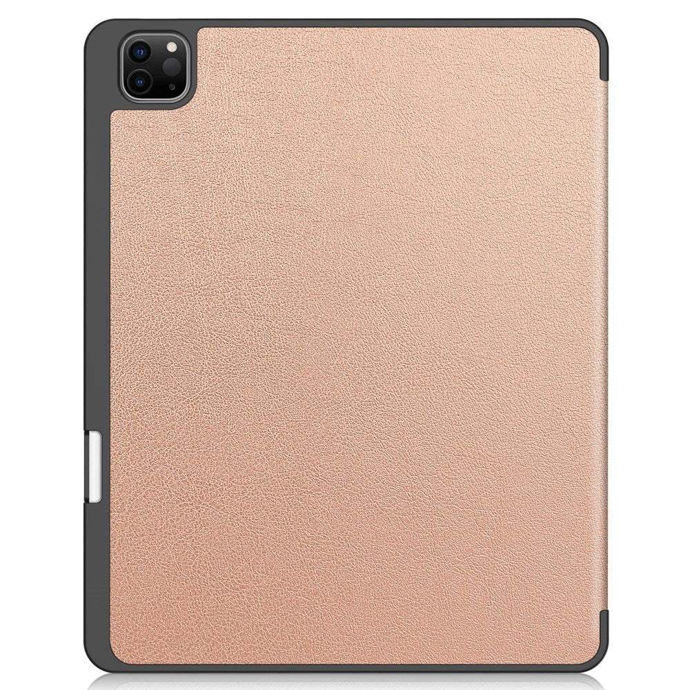EIDERWOOD iPad Air 13" (2025 / 2024) Tri-Fold Kunst Skinn Deksel med Apple Pencil Holder - Rose Gold