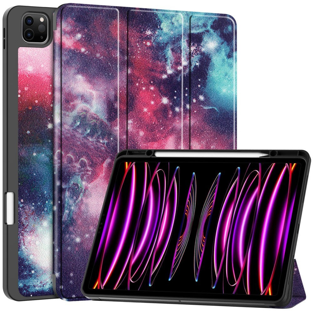 EIDERWOOD iPad Air 13" (2025 / 2024) Tri-Fold Kunstskinn Flip Deksel m. Våkne / Sove Funksjon - Galaxy