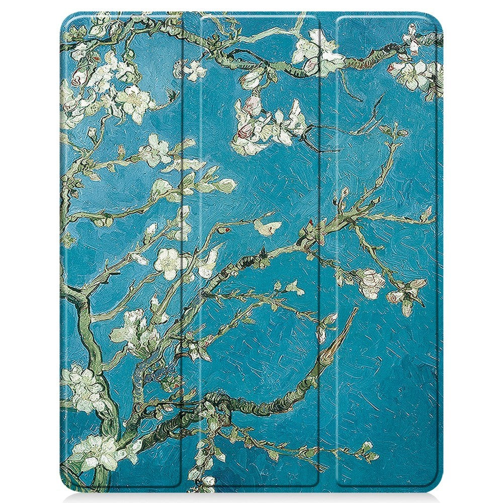 EIDERWOOD iPad Air 13" (2025 / 2024) Tri-Fold Kunstskinn Flip Deksel m. Våkne / Sove Funksjon - Blomster