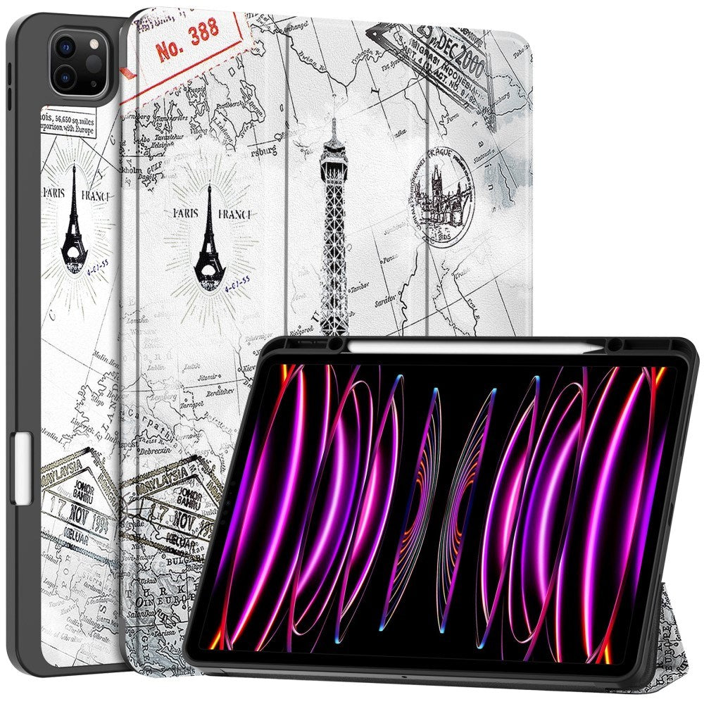 EIDERWOOD iPad Air 13" (2025 / 2024) Tri-Fold Kunstskinn Flip Deksel m. Våkne / Sove Funksjon - Eiffeltårnet