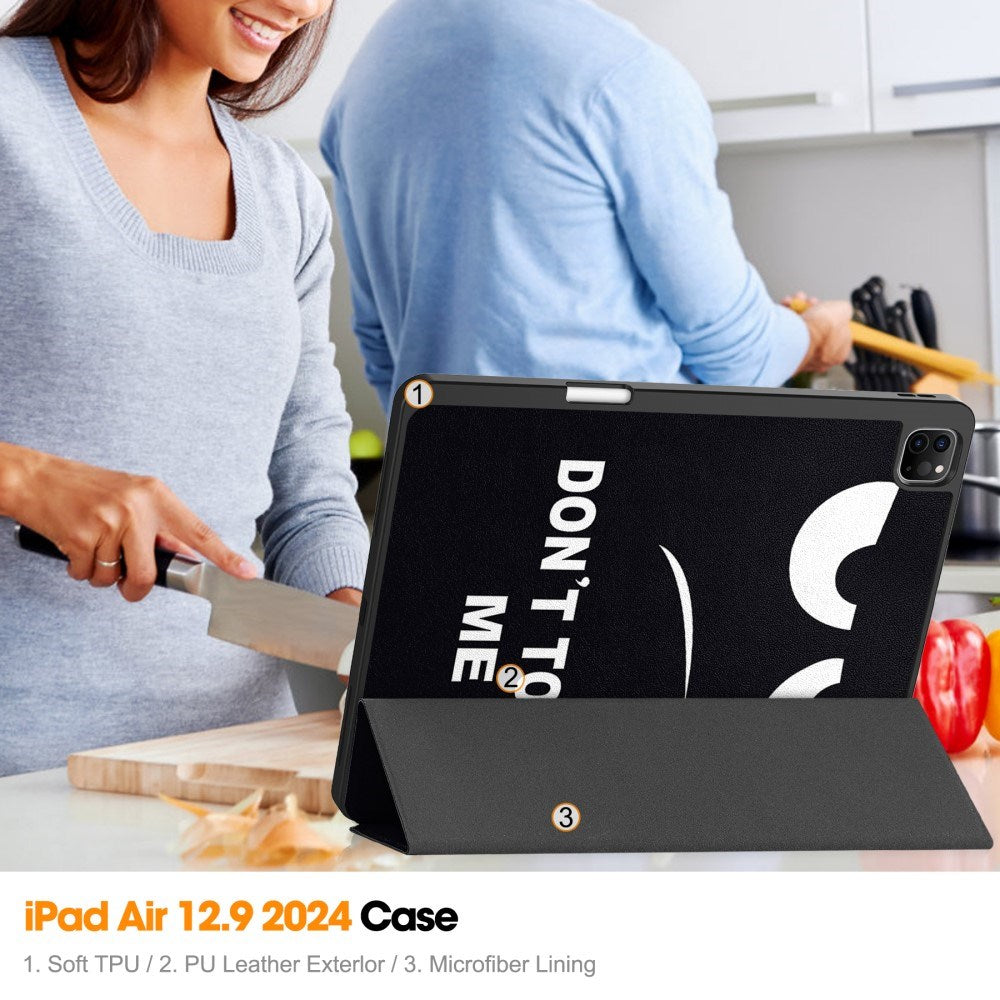 EIDERWOOD iPad Air 13" (2025 / 2024) Tri-Fold Kunstskinn Flip Deksel m. Våkne / Sove Funksjon - Don't Touch Me