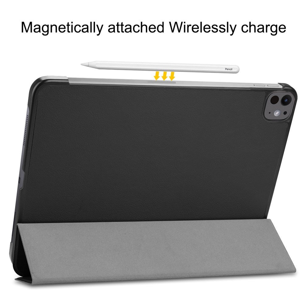 EIDERWOOD iPad Pro 13" (2025 / 2024) Tri-Fold Skinn Flip Deksel - Svart