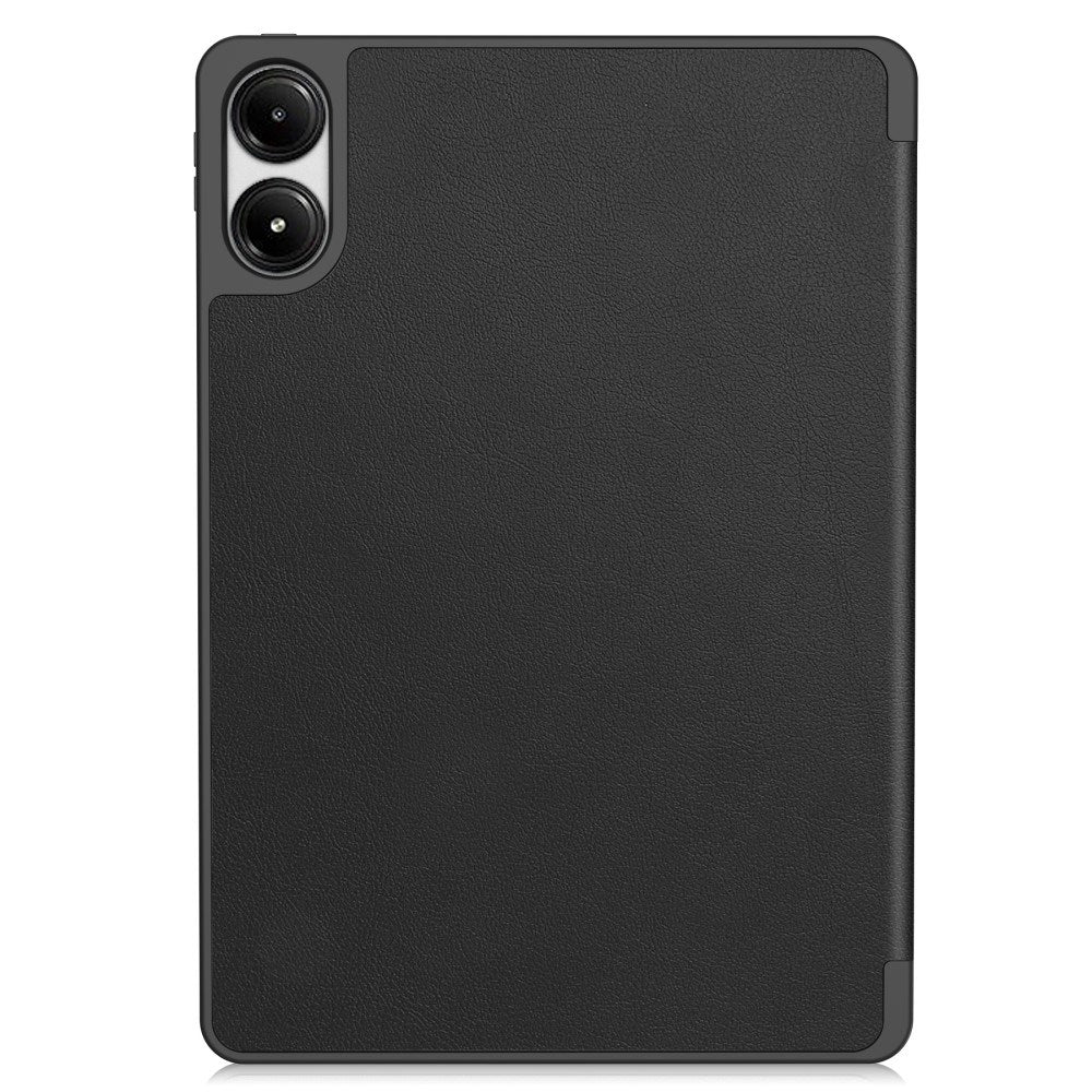 EIDERWOOD Xiaomi Redmi Pad Pro Tri-Fold Kunst Skinn Deksel med Stylus Pencil Holder - Svart