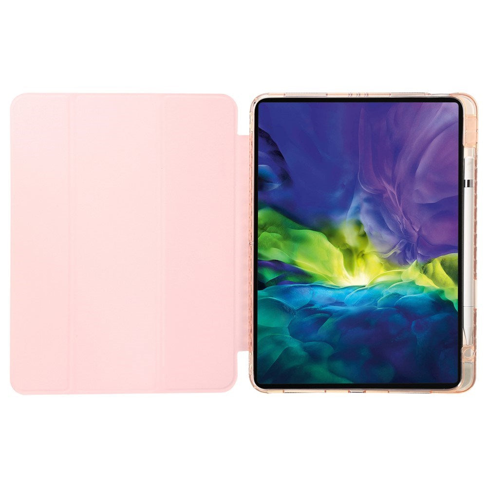 EIDERWOOD iPad Pro 13" (2025 / 2024) Tri-Fold Kunst Skinn Deksel med Apple Pencil Holder - Rosa