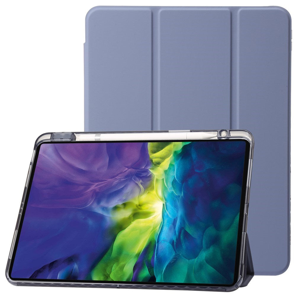 EIDERWOOD iPad Pro 13" (2025 / 2024) Tri-Fold Kunst Skinn Deksel med Apple Pencil Holder - Lilla