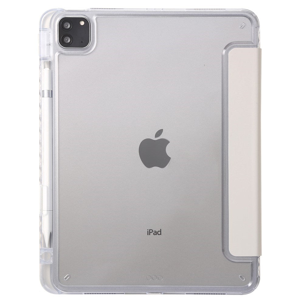 EIDERWOOD iPad Pro 11" (2025 / 2024) Tri-Fold Kunst Skinn Deksel med Apple Pencil Holder - Grå