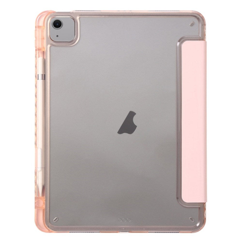 EIDERWOOD iPad Air 11" (2025 / 2024) Tri-Fold Kunst Skinn Deksel med Apple Pencil Holder - Rosa