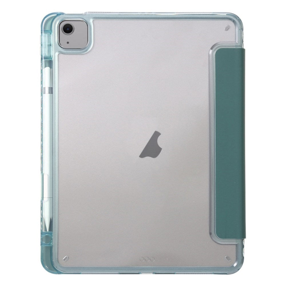 EIDERWOOD iPad Air 11" (2025 / 2024) Tri-Fold Kunst Skinn Deksel med Apple Pencil Holder - Grønn