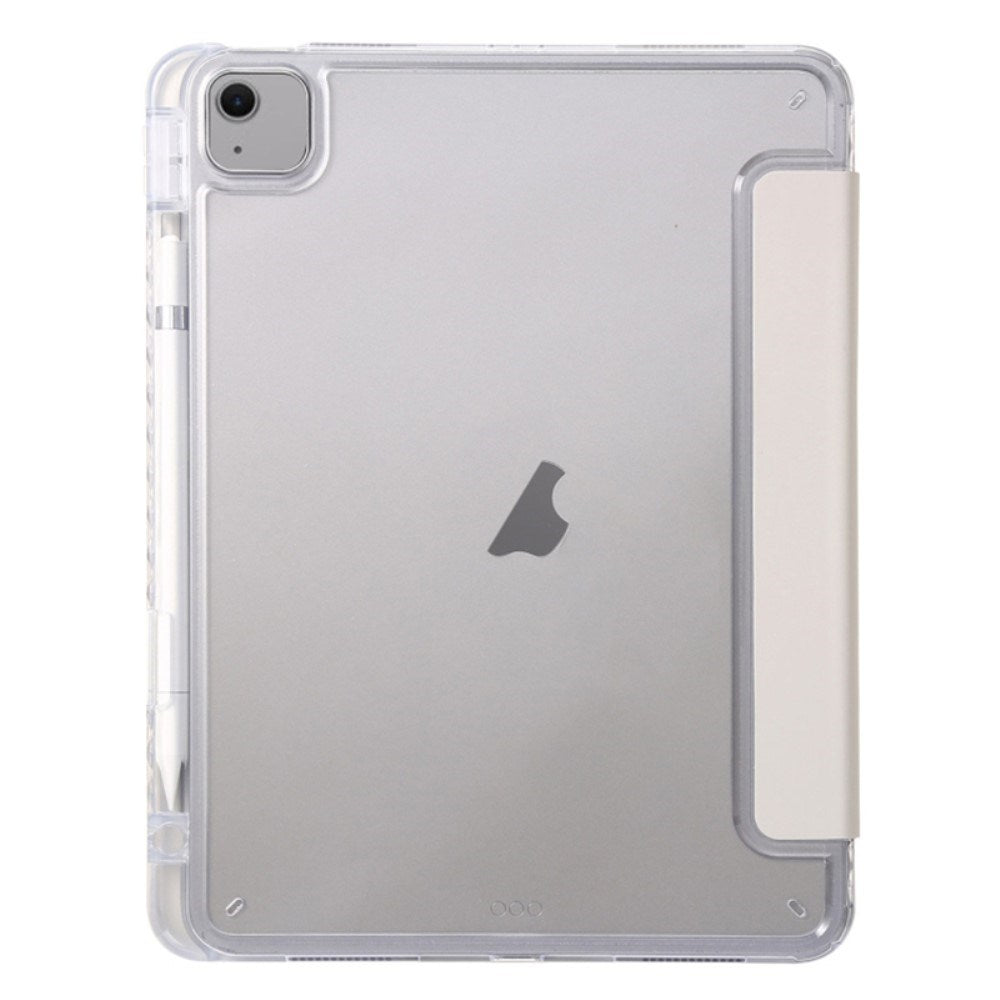 EIDERWOOD iPad Air 11" (2025 / 2024) Tri-Fold Kunst Skinn Deksel med Apple Pencil Holder - Grå