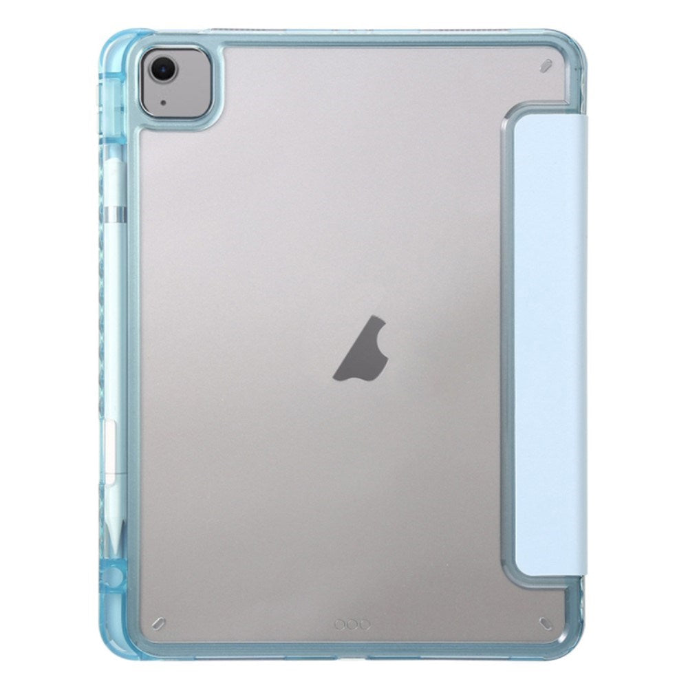 EIDERWOOD iPad Air 11" (2025 / 2024) Tri-Fold Kunst Skinn Deksel med Apple Pencil Holder - Lilla