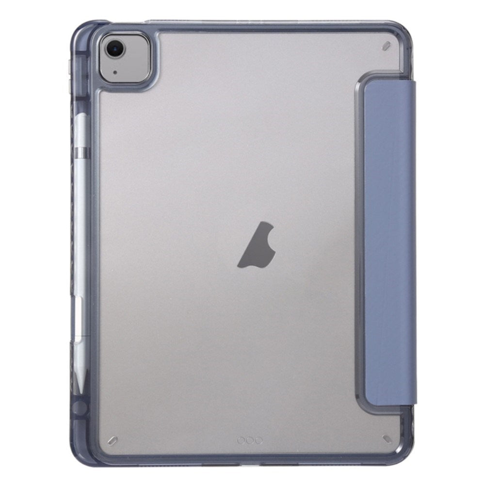 EIDERWOOD iPad Air 11" (2025 / 2024) Tri-Fold Kunst Skinn Deksel med Apple Pencil Holder - Lilla