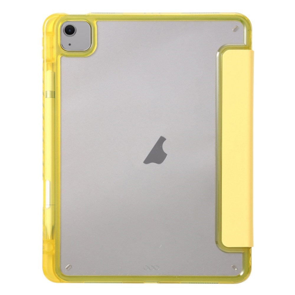 EIDERWOOD iPad Air 11" (2025 / 2024) Tri-Fold Kunst Skinn Deksel med Apple Pencil Holder - Gul