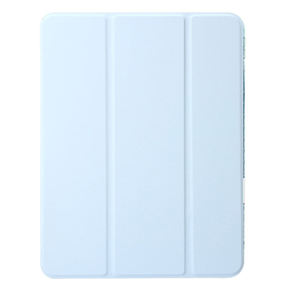 EIDERWOOD iPad Air 13" (2025 / 2024) Tri-Fold Kunst Skinn Deksel med Apple Pencil Holder - Lyse Blå