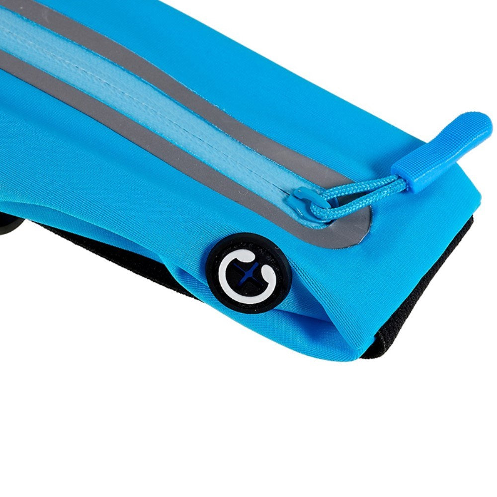 Løpebelte m. Refleks & Oppbevaringslommer - Lyseblå