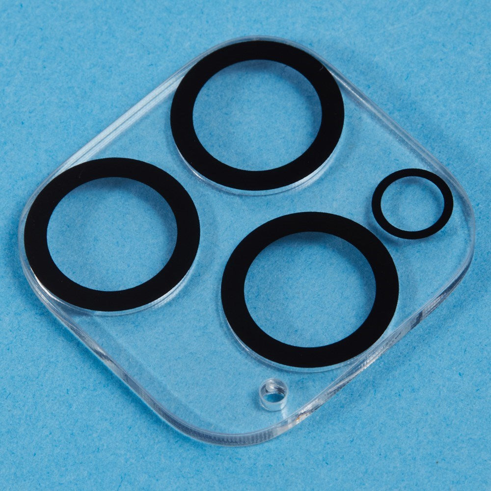 iPhone 16 Pro Max Herdet Beskyttelsesglass for Kameralinsen - Gjennomsiktig / Svart