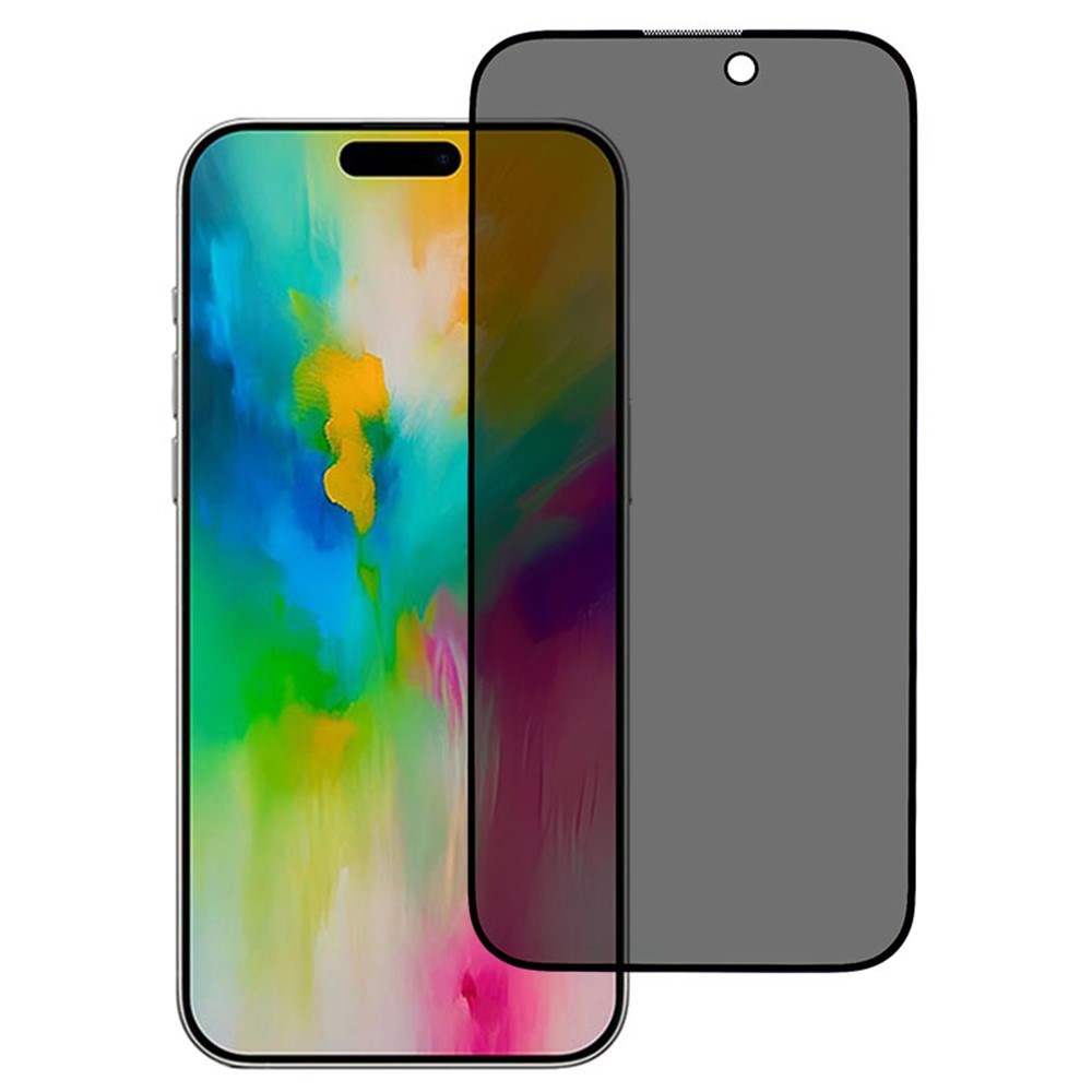 iPhone 16 Plus / 15 Plus Skjermbeskytter i Herdet Glass med Personvernfunksjon - Gjennomsiktig