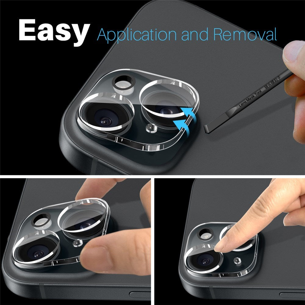 NORTHJO iPhone 15 / 15 Plus Herdet Kameralinseglass - Gjennomsiktig