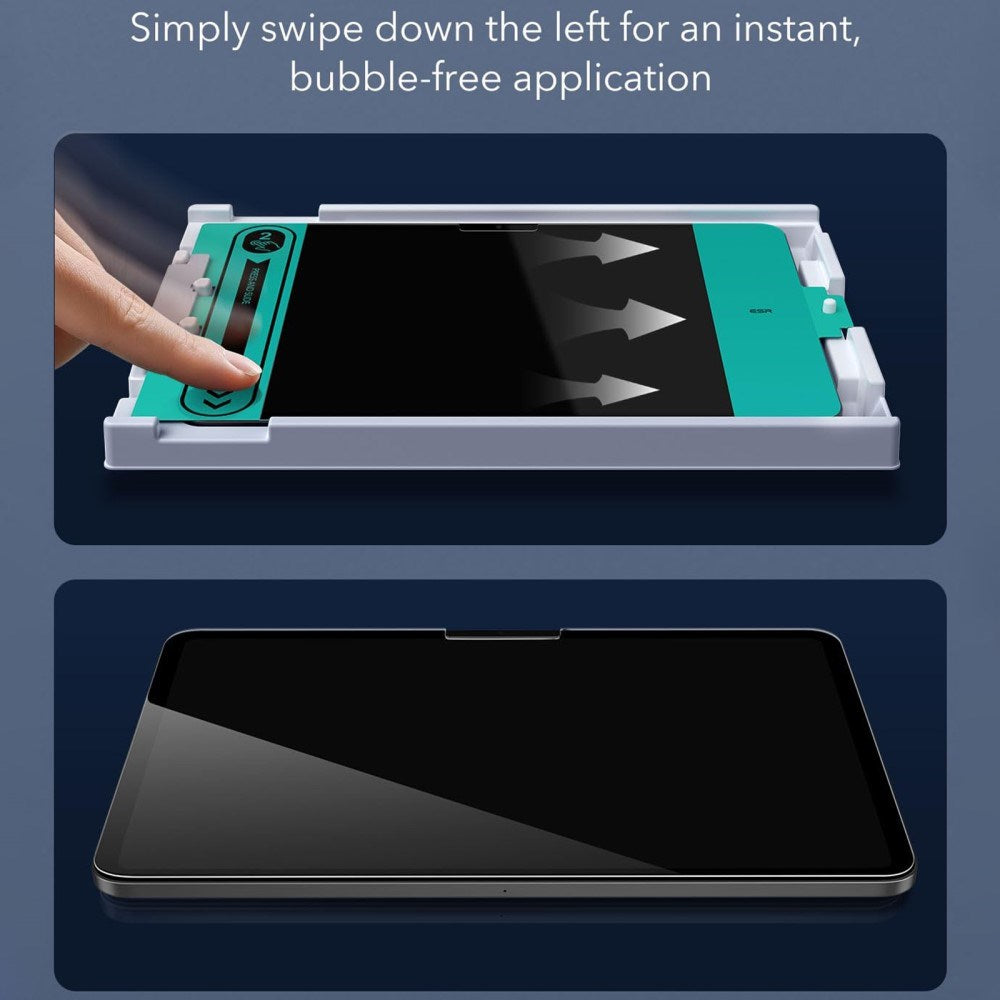 ESR iPad Pro 11" (2025 / 2024) Herdet Skjermbeskytter inkl. Monteringsramme - Full Fit - 2 stk. - Gjennomsiktig