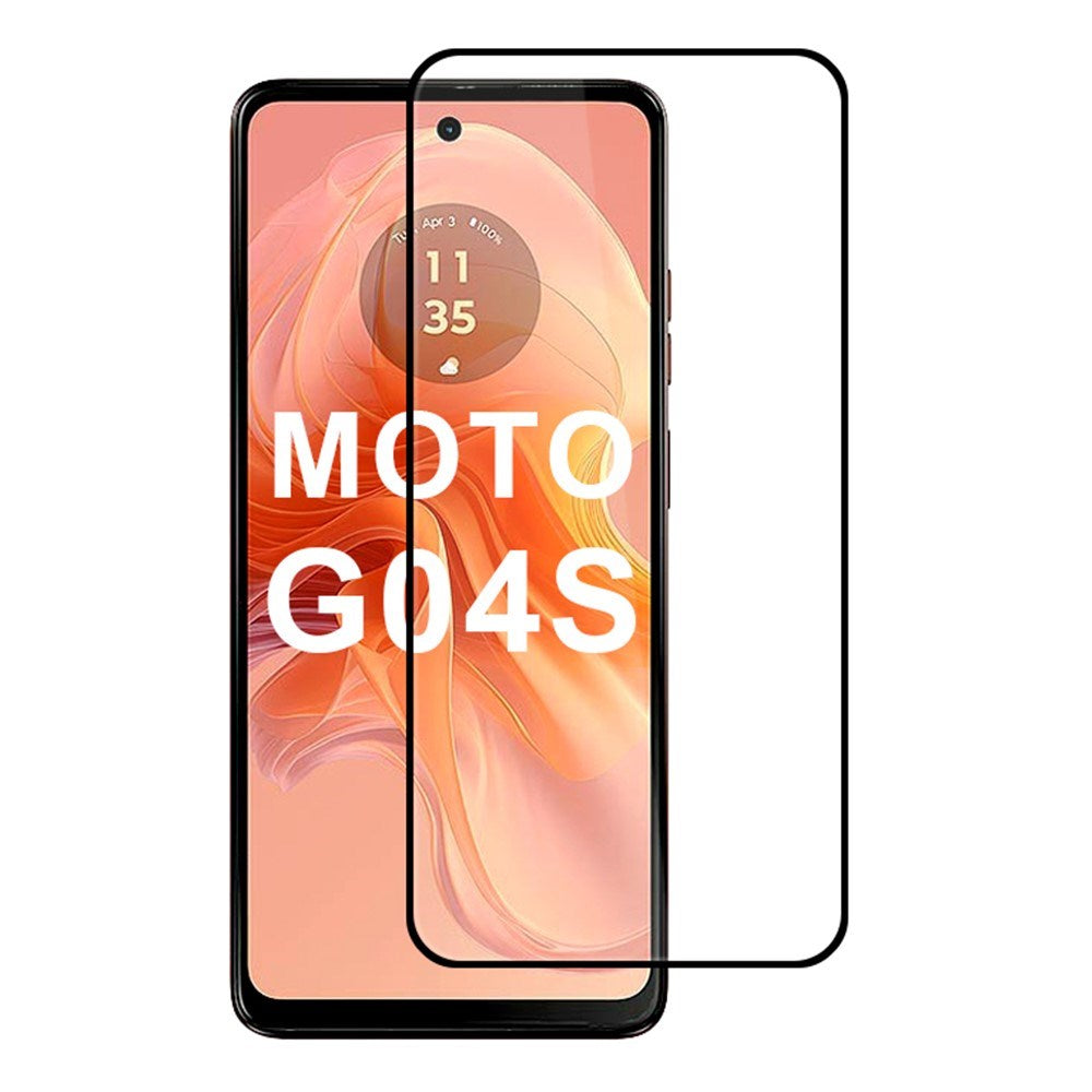 Motorola Moto G04s (4G) Skjermbeskyttelsesglass - Gjennomsiktig / Svart Kant