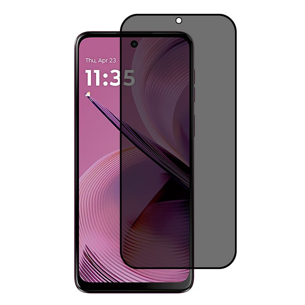 Motorola Moto G55 5G Privacy Skjermbeskytter - Herdet Glass med Full Dekning og Silk Print
