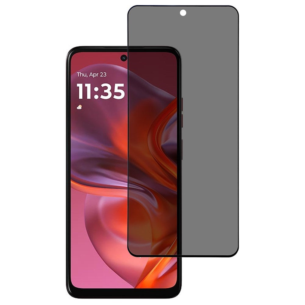 Motorola Moto G15 / G05 Full Fit Herdet Skjermbeskyttelsesglass - Privacy Funksjon - Gjennomsiktig