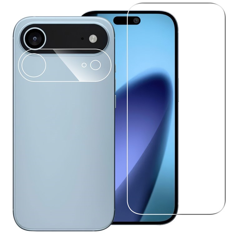 iPhone Air 2-i-1 Beskyttelsessett m. Herdet Skjermbeskyttelsesglass & 2 stk Kameralinsebeskyttelsesfilm - Gjennomsiktig