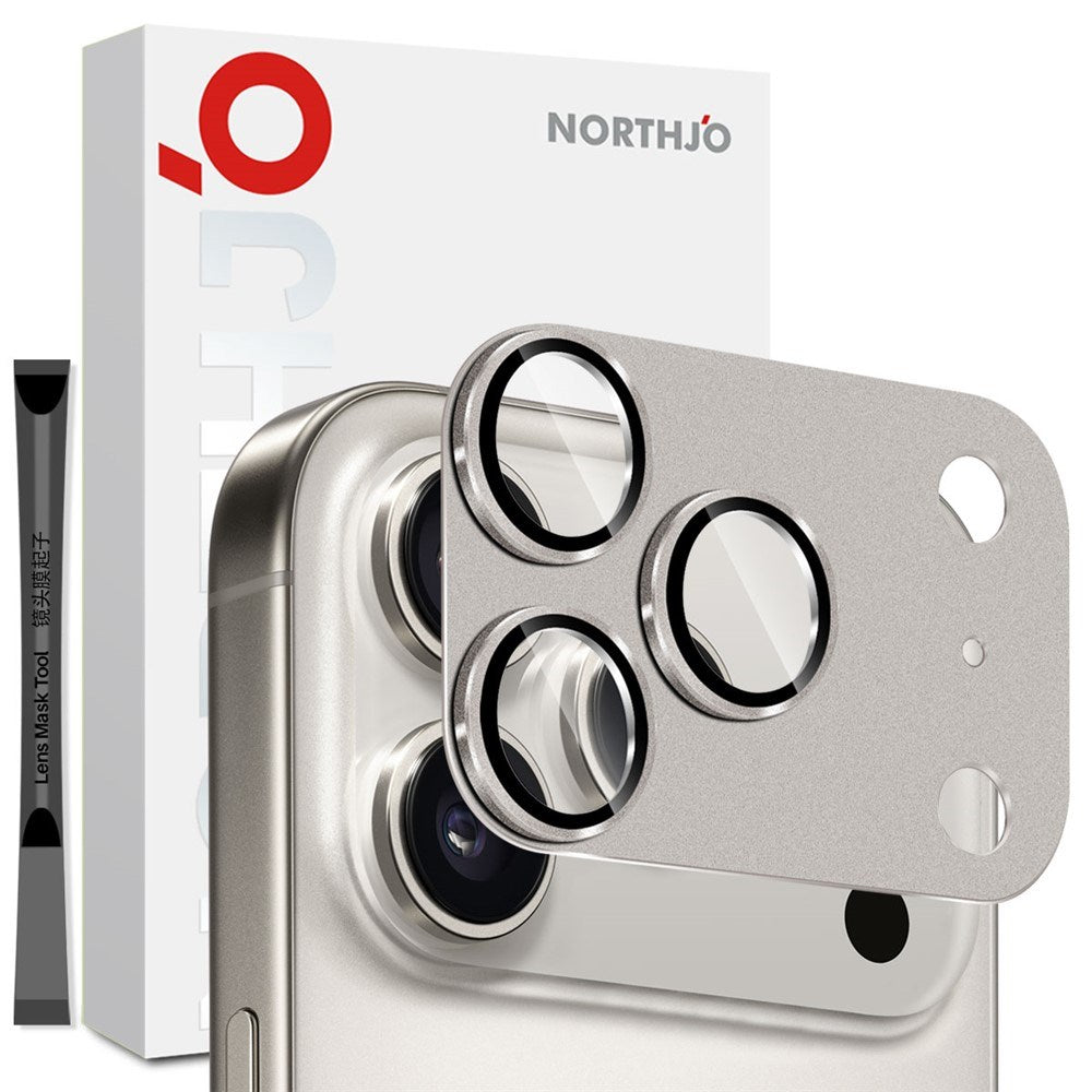 NORTHJO iPhone 17 Pro Max Kameralinsebeskyttelse - Matt Metall & Glass - Grå