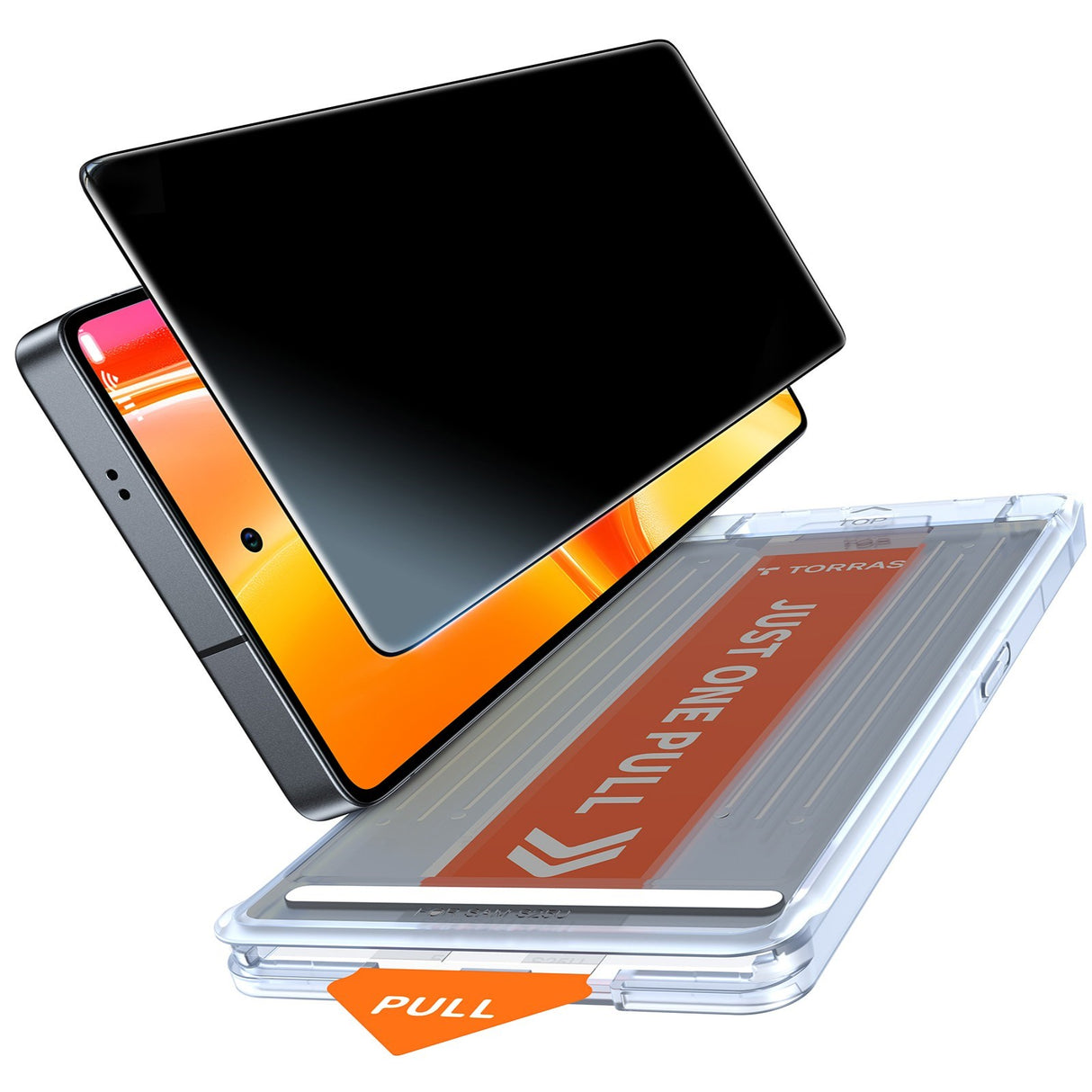 Samsung Galaxy S26 Ultra TORRAS Glassgo Herdet Skjermbeskyttelsesglass m. Installasjonsramme – Privacy Funksjon – Gjennomsiktig