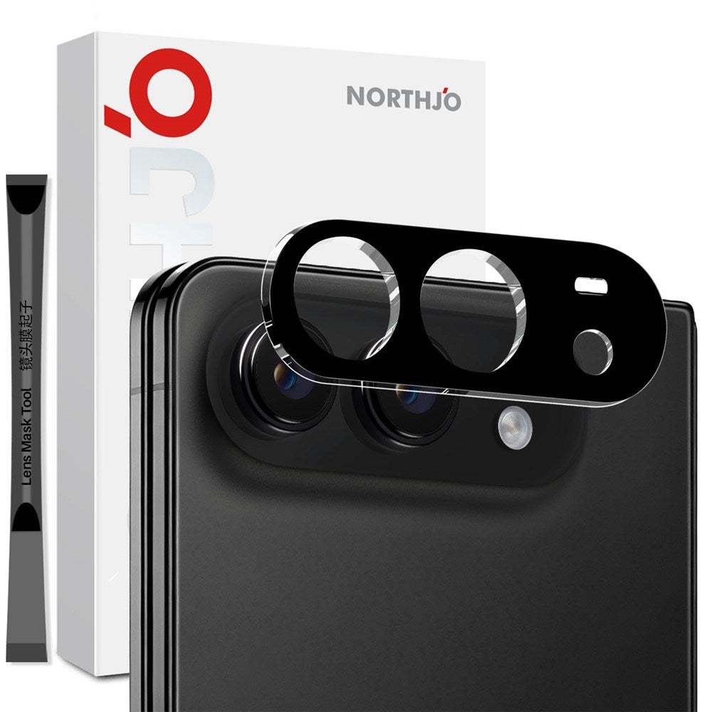 iPhone Fold NORTHJO Herdet Kameralinse Glass - Svart