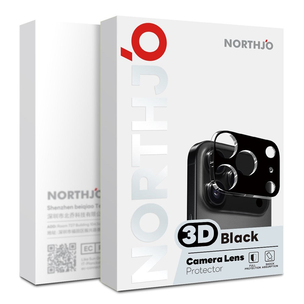 iPhone Fold NORTHJO Herdet Kameralinse Glass - 2 Stk. - Svart