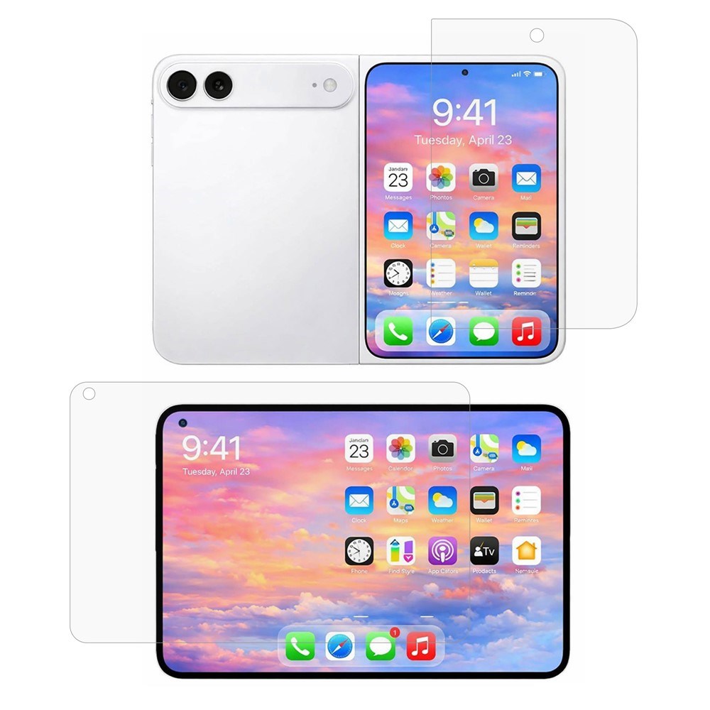 iPhone Fold Matt Skjermbeskyttelsesfilm - Gjennomsiktig
