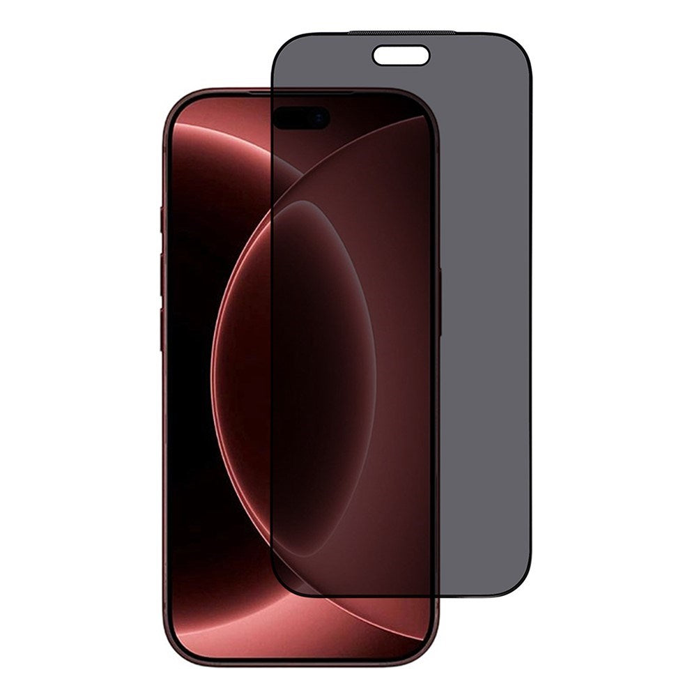 iPhone 18 Pro Privacy Skærmbeskyttelse - Herdet Glass med Silk Print - Gjennomsiktig