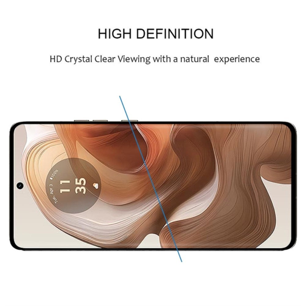 Motorola Edge 50 Ultra Full Fit Skjermbeskyttelsesglass - Gjennomsiktig / Svart Kant