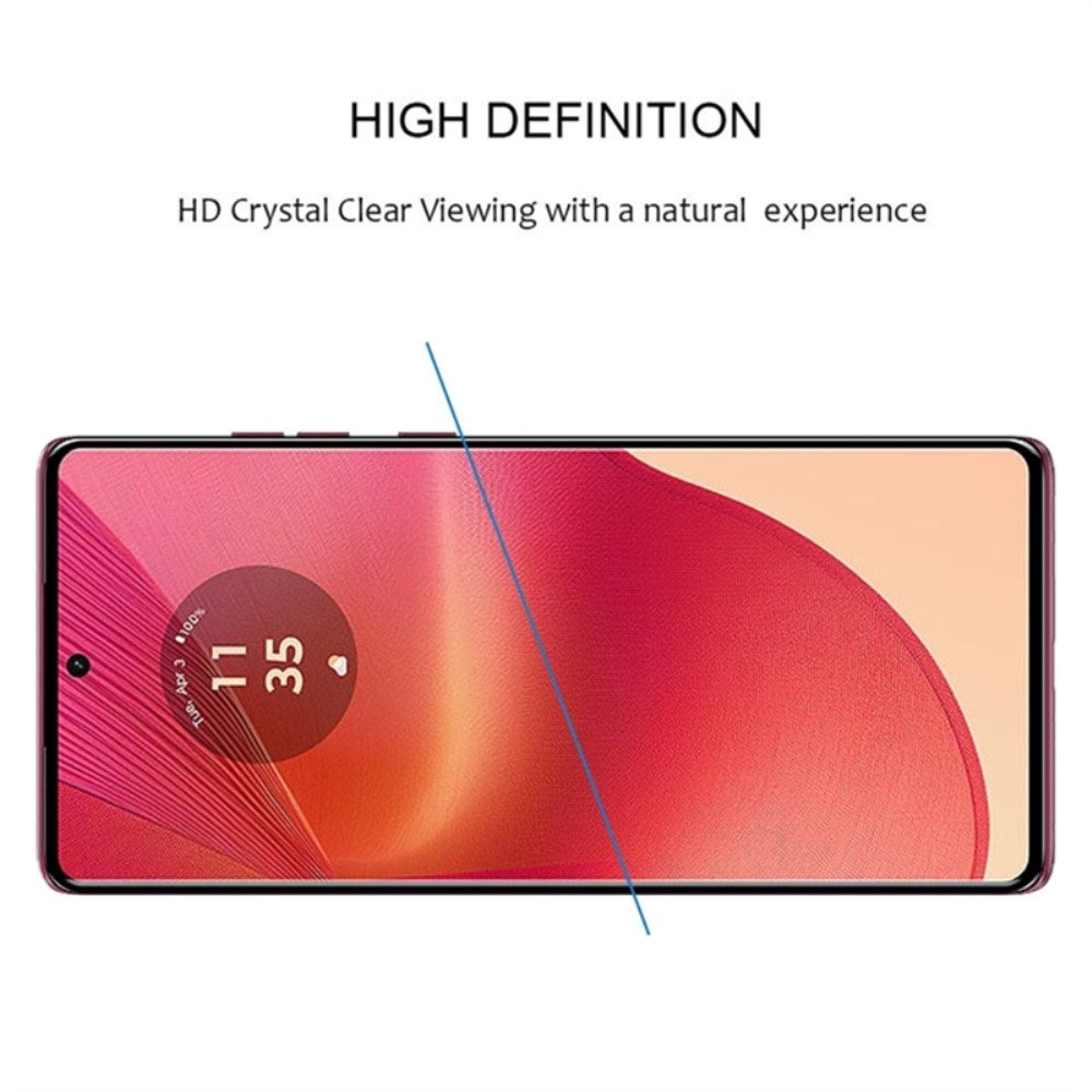 Motorola Edge 50 Fusion Full Fit Skjermbeskyttelsesglass - Gjennomsiktig / Svart Kant