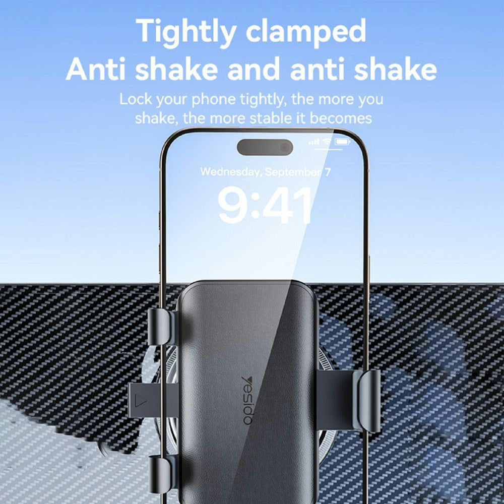 Justerbar Mobilholder til Bil - Svart