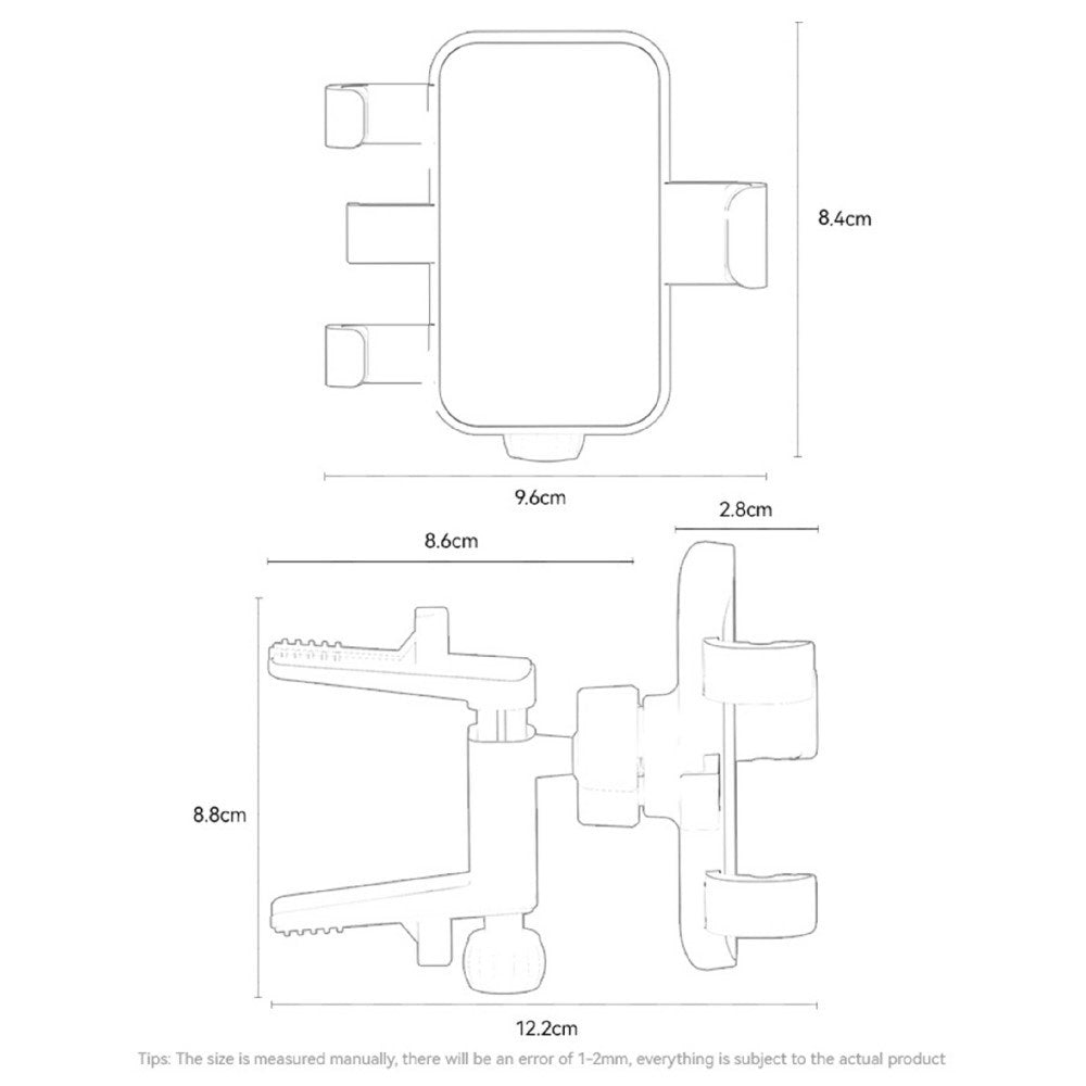 Justerbar Mobilholder til Bil - Svart