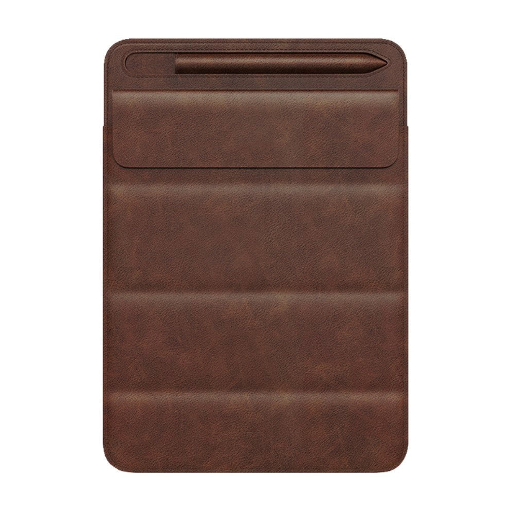 iPad 9.7 / 10.2 / 10.5 / 11" (19cm x 26cm x 7mm) Tablet-etui i Støtsikker Kunst Skinn - Mørk Brun