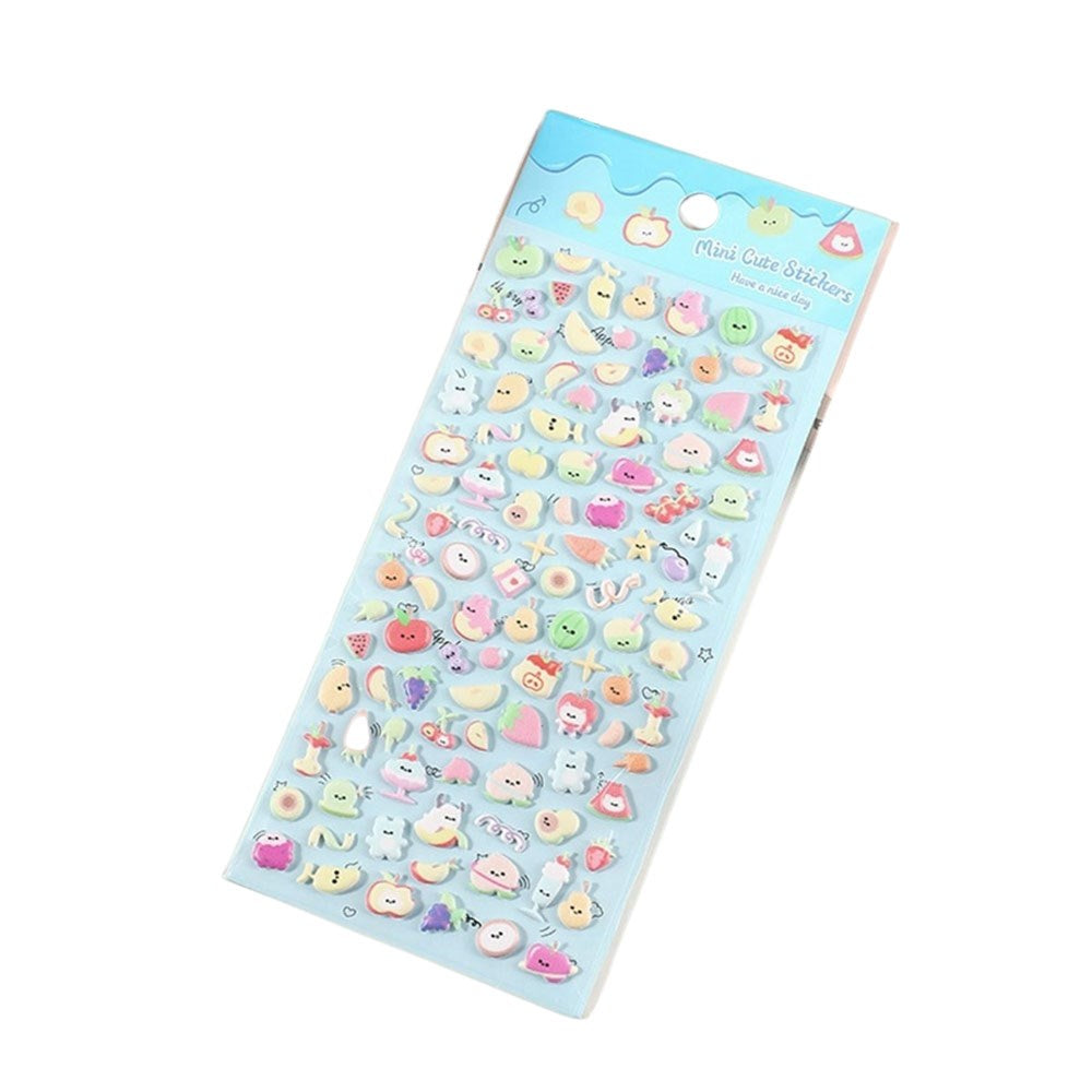 Mini 3D Bubble Foam Stickers - Blandede Frukt