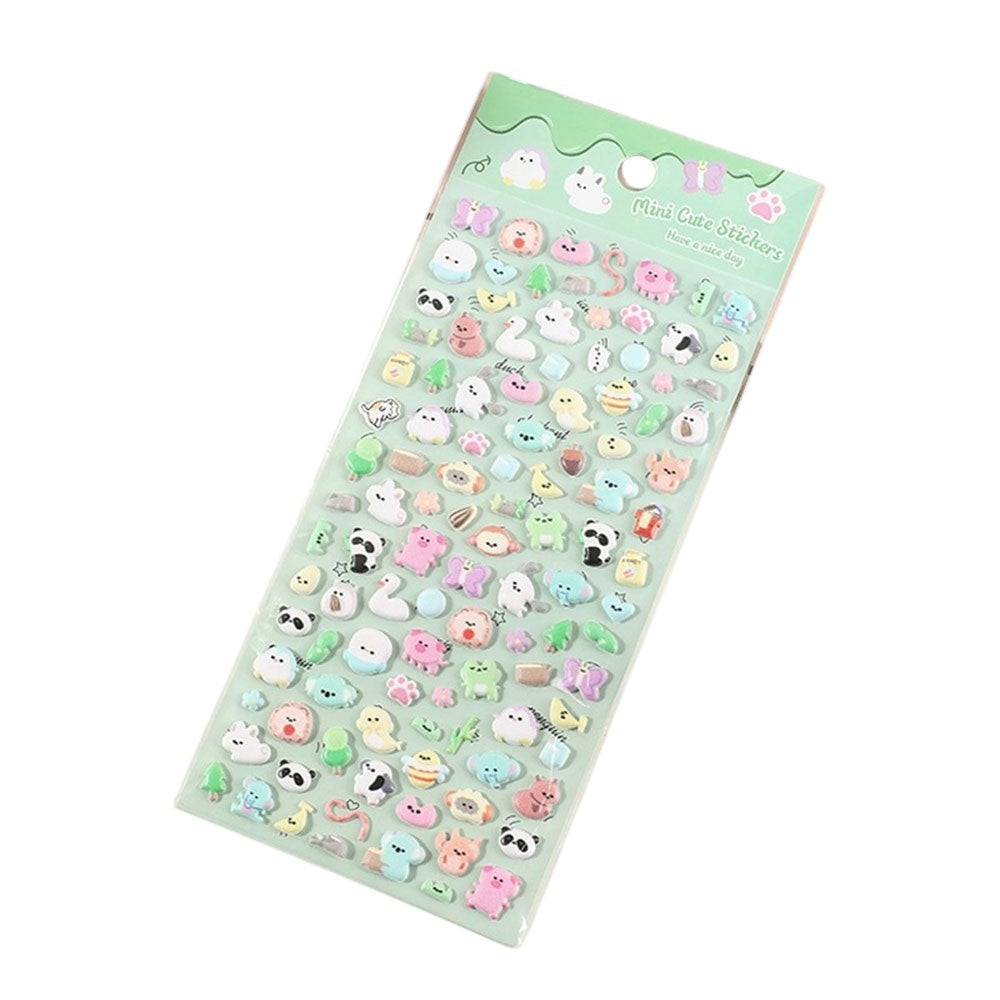 Mini 3D Bubble Foam Stickers - Blandede Dyr