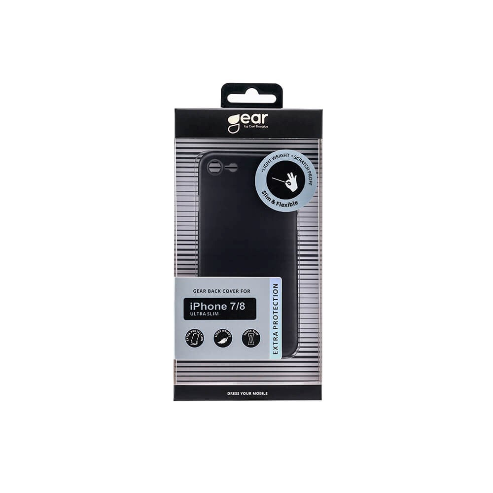 iPhone SE (2022 / 2020) / 8 / 7 GEAR Semi-Gjennomsiktig Fleksibelt Plast Deksel - Svart