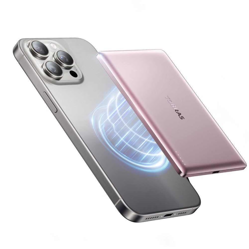 TORRAS MiniMag Powerbank 5000 mAh - Magnetisk - Rosa